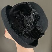 Аксессуары handmade. Livemaster - original item Hat with velvet drapery. Handmade.