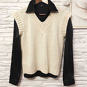 Одежда handmade. Livemaster - original item Cream Merino vest. Handmade.