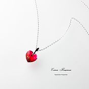 Украшения handmade. Livemaster - original item Red Faceted Heart Pendant Austrian Crystal. Handmade.