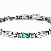Украшения handmade. Livemaster - original item 14K 6.38tcw Emerald Tennis Bracelet, Gold Tennis Bracelet,Emerald Tenn. Handmade.