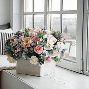 Свадебный букет  невесты ручной работы  из полимерной глины "Розе"