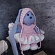Зайка в розовом платье. Ручная работа. Игрушки. Наталья Шолохова (Ручные петельки). Ярмарка Мастеров.  Фото №5