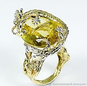 Украшения handmade. Livemaster - original item Gold Dragon ring with natural citrine. Handmade.