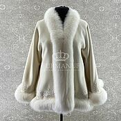 Одежда handmade. Livemaster - original item Luxurious half-coat made of white cashmere wool with arctic fox fur. Handmade.