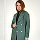 Order Oversize wool coat Malachite wool demi-season green short. mozaika-rus. Livemaster. . Coats Фото №3
