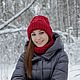 Зимняя вязаная шапка с косами, крупная вязка. Шапки. Вязаные шапки LilyAnn (Анна). Интернет-магазин Ярмарка Мастеров.  Фото №2