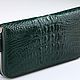 Кошелек из кожи крокодила на одной молнии IMA0013VG2. Кошельки. CrocShop товары из экзотической кожи. Ярмарка Мастеров.  Фото №9