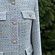 Жакет голубого цвета из итальянского твида -25%. Жакеты. SOLOdress. Интернет-магазин Ярмарка Мастеров.  Фото №2