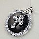 Silver pendant with black onyx 16 mm and cubic zirconia. Pendants. yakitoriya. Online shopping on My Livemaster.  Фото №2