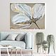 Картина с белым цветком хлопка на холсте с поталью. Картины. NiravaArts. Ярмарка Мастеров.  Фото №5