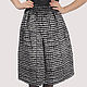 Black and white cotton classic MIDI skirt, Skirts, Moscow,  Фото №1