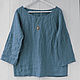 Oversized blouse made of dusty blue linen. Blouses. etnoart. Online shopping on My Livemaster.  Фото №2