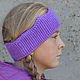 Вязанная повязка на голову Фиолетовая Корона для подростка на осень. Повязки. KnitTOyou. Интернет-магазин Ярмарка Мастеров.  Фото №2