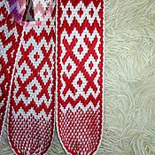 Русский стиль handmade. Livemaster - original item Mara`s Cross belt is white and red. Handmade.