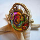 Ring made of brass with stained glass insert 'Rainbow'. Rings. IVA rainbow art. My Livemaster. Фото №6