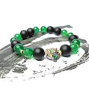 Украшения handmade. Livemaster - original item Tiger rosary bracelet with emeralds, chrysoprase and sherls. Handmade.