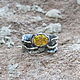 Yella ring with yellow cubic zirconia in 925 sterling silver IV0036. Rings. Sunny Silver. My Livemaster. Фото №5