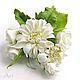 Брошь с белыми хризантемами и розами, Брошь-булавка, Москва,  Фото №1