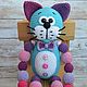 The cat Is purple with a beaded toy, crochet. Teethers and rattles. Zzabava. My Livemaster. Фото №6