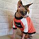Одежда для кошек "Кофта флисовая - Коралл". Одежда для питомцев. Happy-Sphynx. Интернет-магазин Ярмарка Мастеров.  Фото №2
