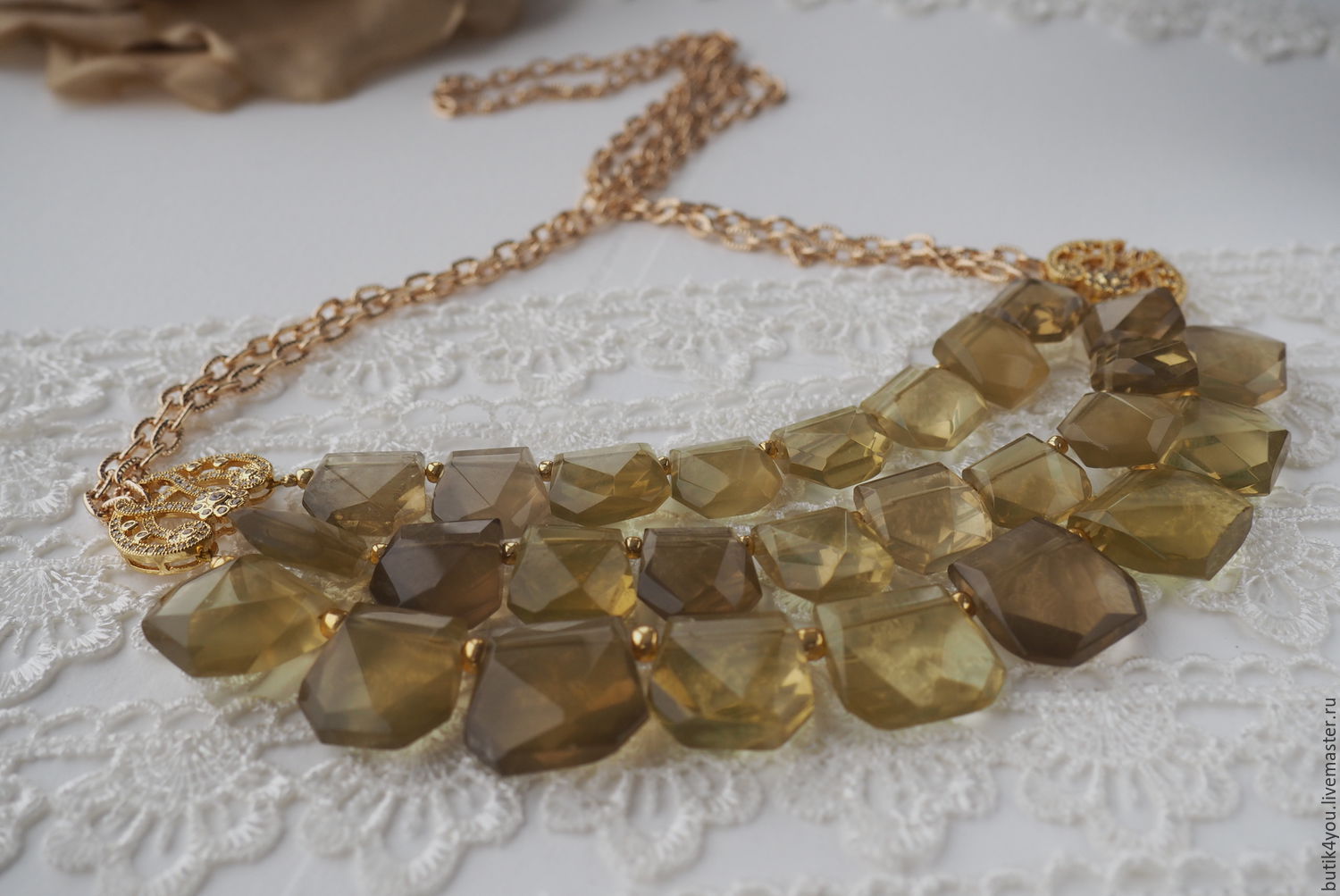 Favorite flavor of Louis XIV Necklace with lemon Topaz. France theatre