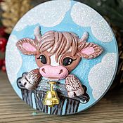 Сувениры и подарки handmade. Livemaster - original item Christmas tree toy wooden Christmas tree toy Symbol of 2021 Bull. Handmade.