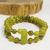 Украшения handmade. Livemaster - original item Yellow-green jade Bead Bracelet. Handmade.
