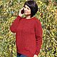 Tweed ruby sweater. Sweaters. Оксана Акимова Вязание на заказ. Online shopping on My Livemaster.  Фото №2