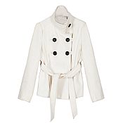 Винтаж handmade. Livemaster - original item Size 44. Original white coat with black buttons. Handmade.
