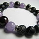 Bracelet garnet, black agate and amethyst 'Command'. Bead bracelet. Beautiful gifts for the good people (Alura-lights). Online shopping on My Livemaster.  Фото №2