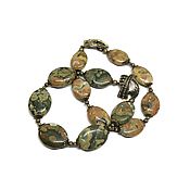 Украшения handmade. Livemaster - original item Bracelet In the forest. Natural rhyolite, brass, lock Anna Black. Handmade.