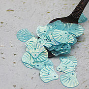 Материалы для творчества handmade. Livemaster - original item Sequins 12 mm Blue shell 2 gr curly. Handmade.