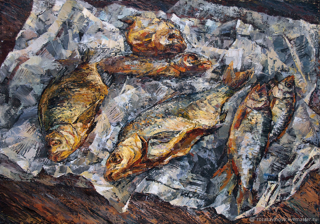 Полотно рыба. Сушеная рыба живопись. Натюрморт с сушеной рыбой. Рыбы картины художников. Рыба живопись маслом.