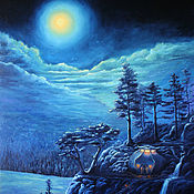 Картина маслом "Ночь на маяке"