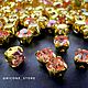 Apricot/gold,  Шатоны ss12 (3мм), Preciosa , 10 шт, Кристаллы, Москва,  Фото №1