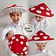 Hat of mushroom of toadstool in the garden suit for baby boy girl autumn, Carnival Hats, Kaliningrad,  Фото №1