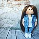 Gift Doll interior personal in jeans, Tilda Decor, Moscow,  Фото №1