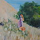 Oil painting a Walk by the sea. Pictures. Painting by Margarita Drevs. Online shopping on My Livemaster.  Фото №2