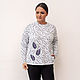 Longsleeve with embroidery leaf with lilac base, Longslives, Novosibirsk,  Фото №1