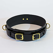 Субкультуры handmade. Livemaster - original item Black wide leather belt 