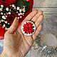 Винтаж: Винтажная брошь пуансеттия Hong Kong. Броши винтажные. Vintage.trinket. Ярмарка Мастеров.  Фото №4