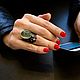  шикарное кольцо с пренитом и топазами родированное, Кольца, Новосибирск,  Фото №1