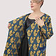 Coat jacquard blue yellow with fur pockets. Coats. Yana Levashova Fashion. My Livemaster. Фото №4
