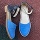 Order Freedom sandals blue / blue beige sole two removable belts. Hitarov (Hitarov). Livemaster. . Sandals Фото №3
