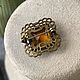 Винтаж: Винтажная брошь с янтарным стеклом. Броши винтажные. Vintage.trinket. Ярмарка Мастеров.  Фото №4