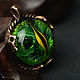  Green Dragon Eye Murano glass. Pendant. fiery-tale lampwork (fiery-tale). Online shopping on My Livemaster.  Фото №2