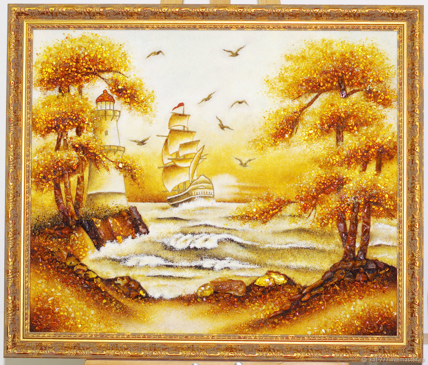 Картина из янтаря побережье