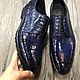 Classic dress shoes crocodile leather in dark blue color. Sneakers. SHOES&BAGS. My Livemaster. Фото №5