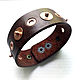 Men's Bracelet genuine leather with grommets. Hard bracelet. Brave. My Livemaster. Фото №5