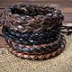 Leather braided bracelet ' Section', Braided bracelet, Tambov,  Фото №1